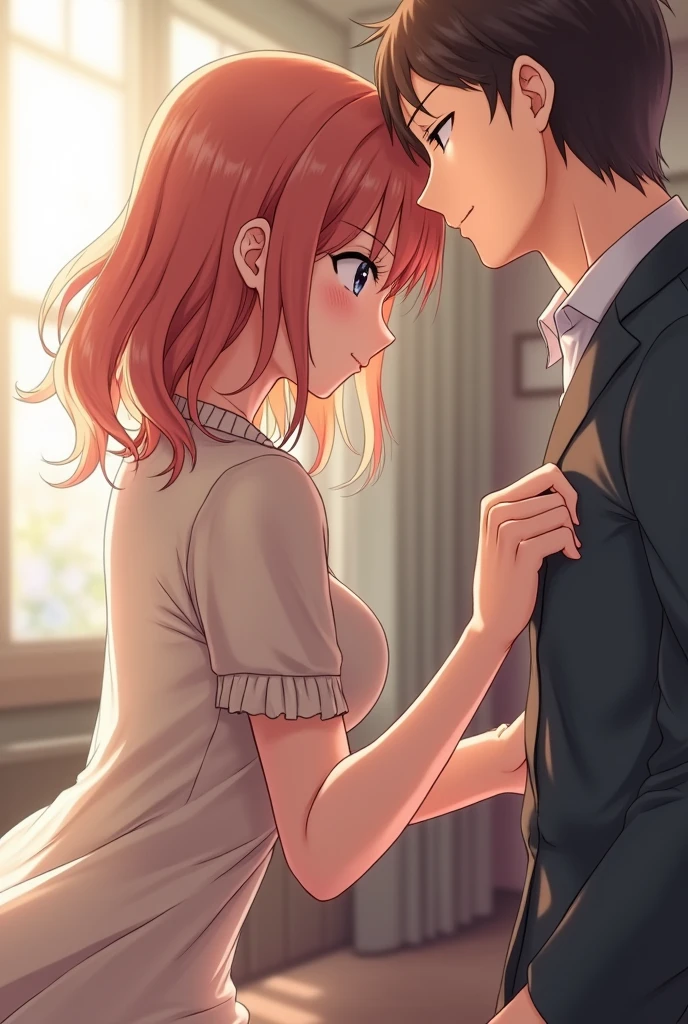An anime girl's ass masturbating a man's cock