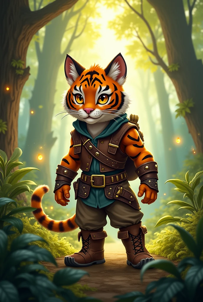 Make a role-playing image of a person named Lucius Tigris, he is 2.