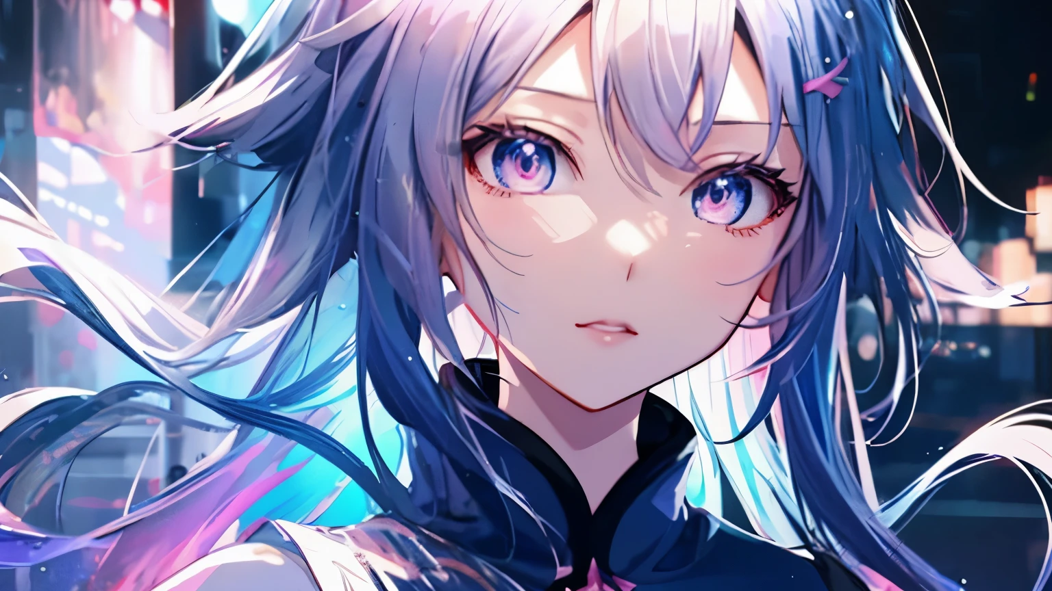 anime girl with colorful hair and a colorful dress, RossDraws Vibrant Pastel, rossdraws vibrant cartoons, 4K anime style, beautiful animated portrait, colorful art germ!!!, ! dream art germ, beautiful anime girl, digital art in anime style, 4k anime art wallpaper, 4k anime art wallpaper, digital animated art, Very detailed ArtGerm