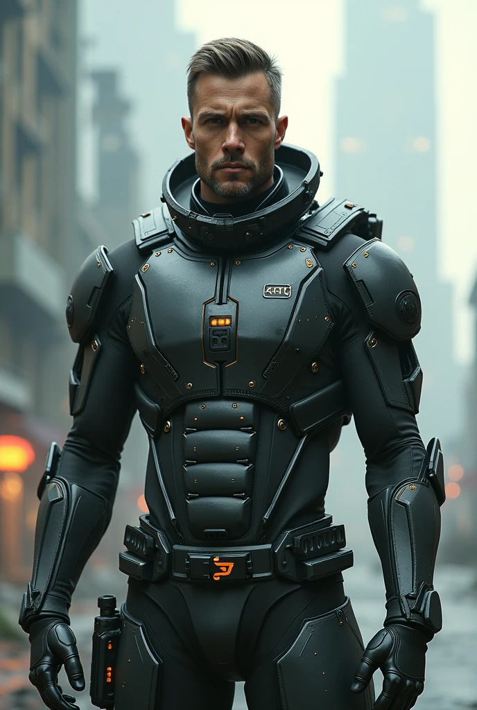 A man with futuristic suit 