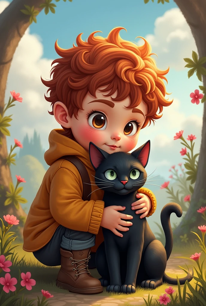 Make an rpg image of a person named Lucius Tigris, he is 2, he is not a tigri but he has a cat.