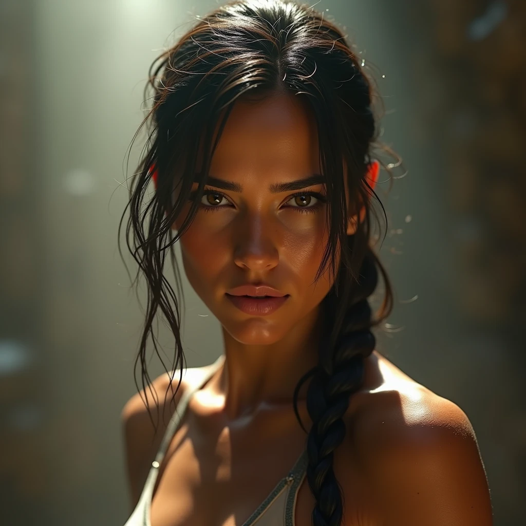 beautiful detailed eyes, beautiful detailed lips, extremely detailed eyes and face, longeyes lashes, 1girl, Margot Robbie, Lara Croft, fighting, bat girl, room, jail, sexy, dynamic scene, athletic physique, full body, best quality, 4k, 8k, highres, masterpiece:1.2, ultra-detailed, realistic, photorealistic, photo-realistic:1.37, HDR, UHD, studio lighting, ultra-fine painting, sharp focus, physically-based rendering, extreme detail description, professional, vivid colors, bokeh, action, adventure, heroic, dramatic lighting
