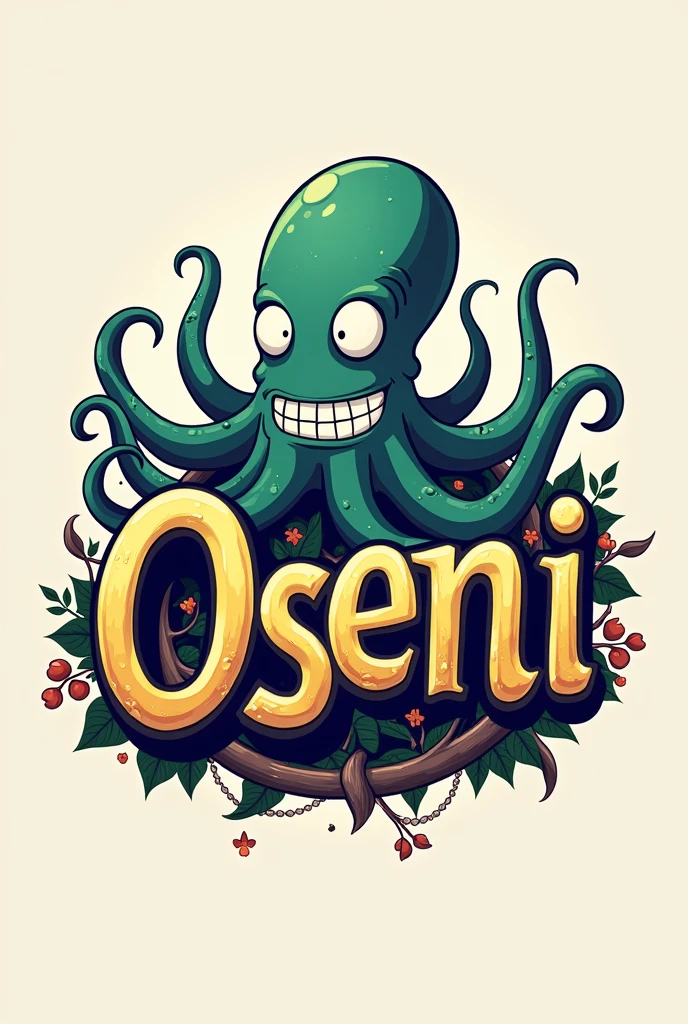 Make me a koro sensei logo and the word oseni