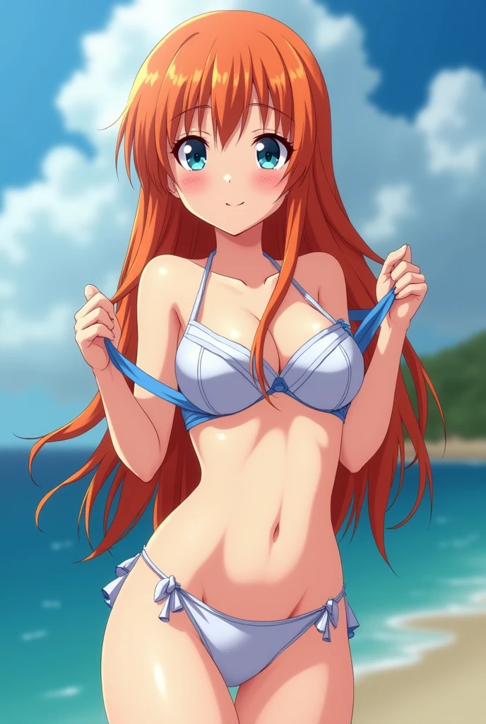 The anime character Nami showing her panties AND breasts