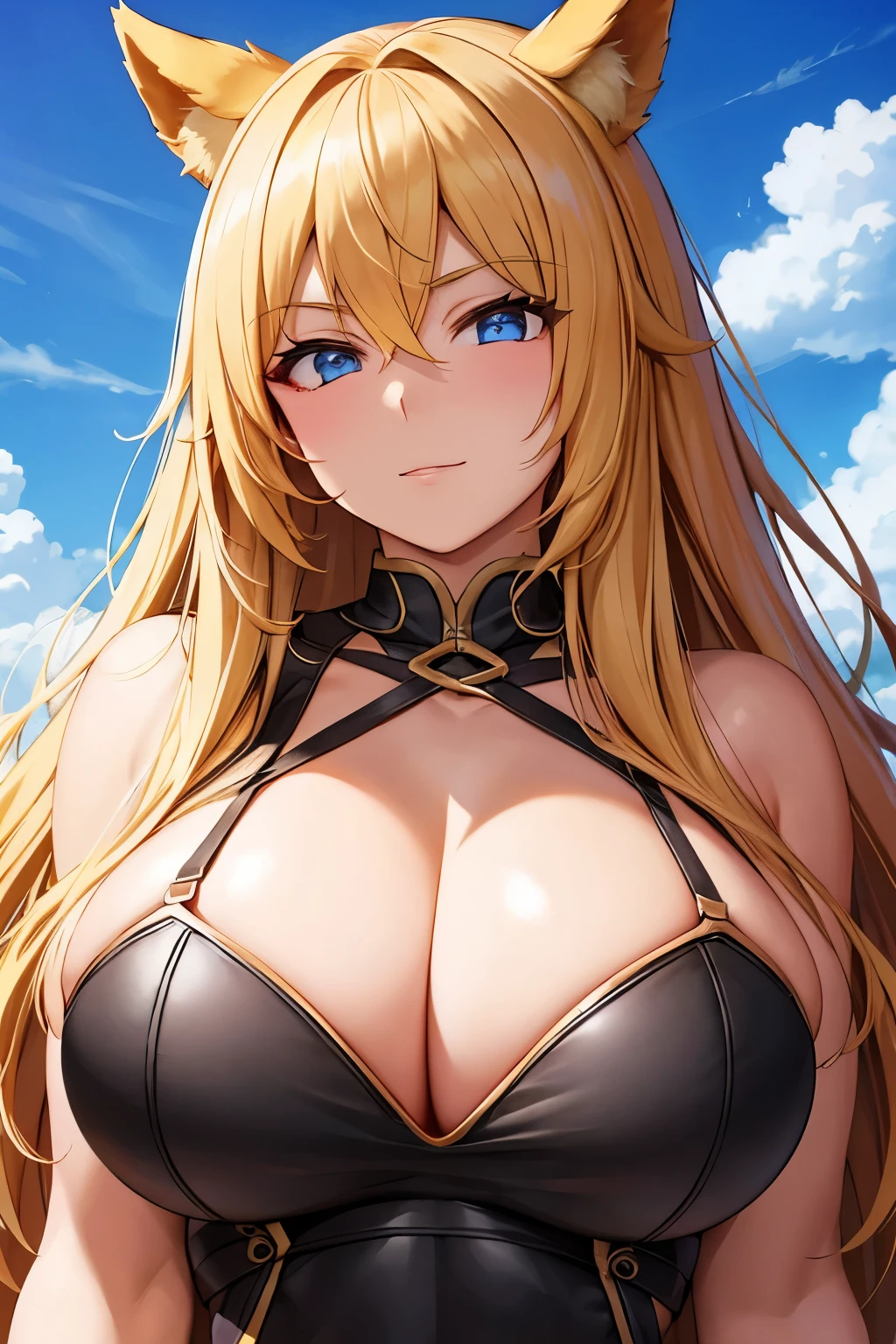 Masterpiece, best quality, beautiful girl, beautiful face, amazon, muscle, big breasts, cleavage,