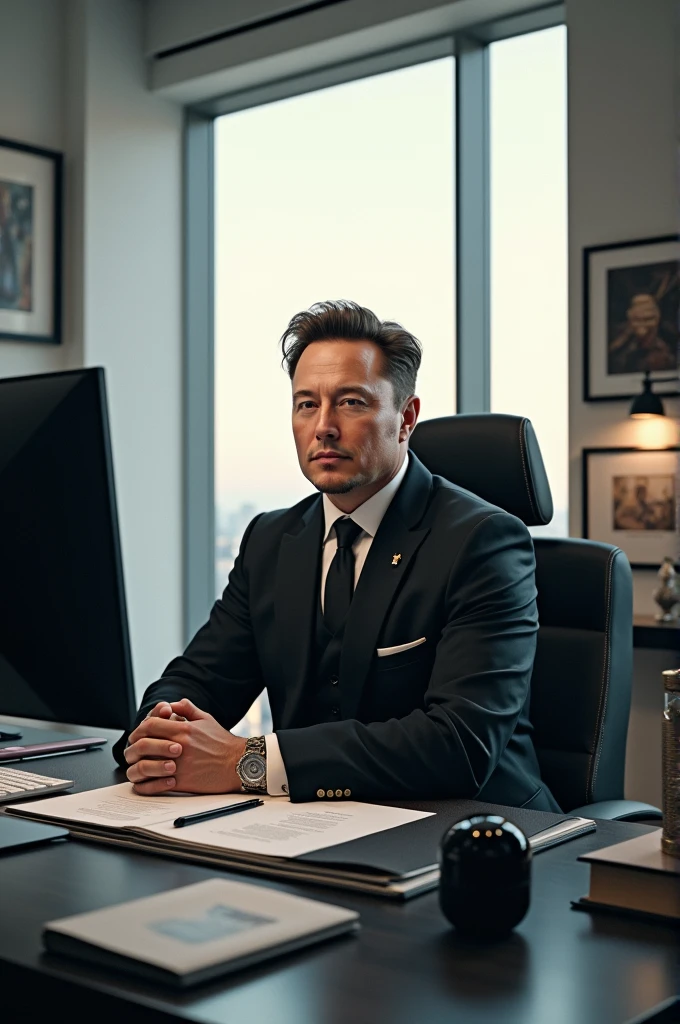 Elon Musk dans son bureau 