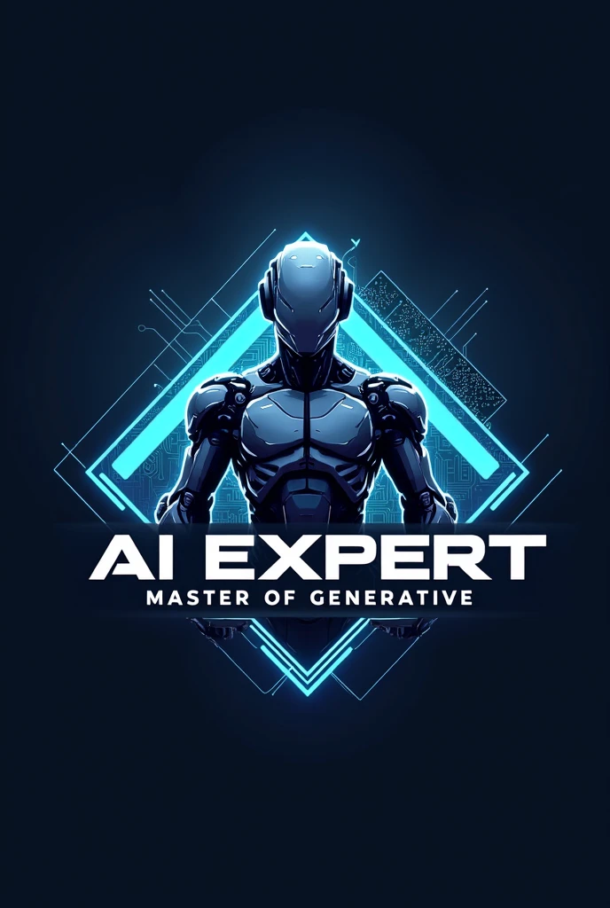 โลโก้สำหรับช่องวิดีโอเกมชื่อ AI EXPERT with slogan is Master of generative