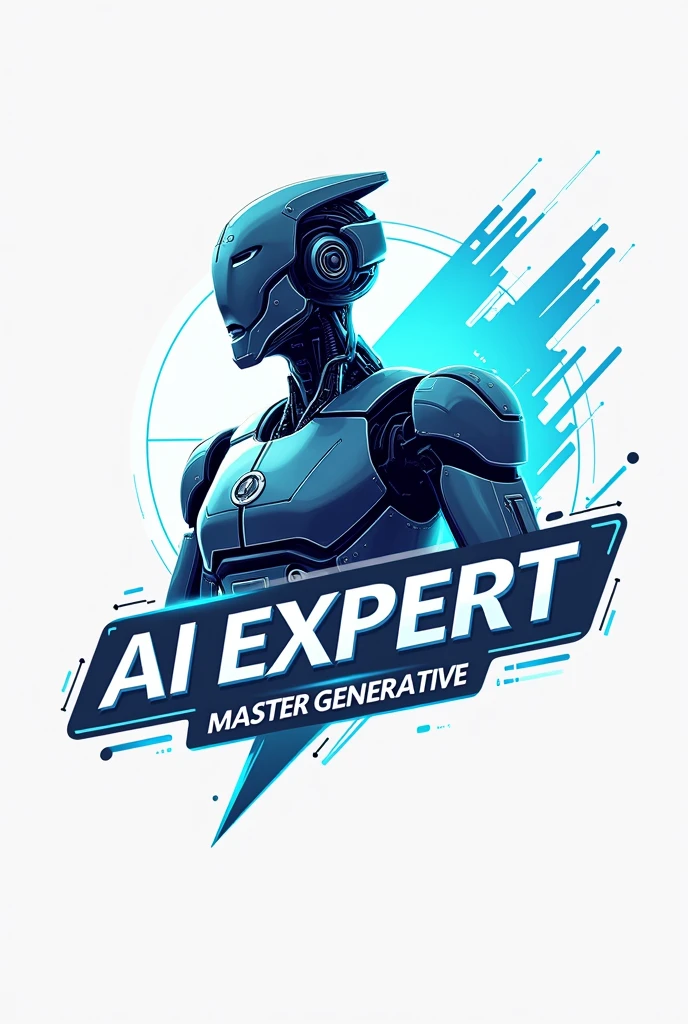 โลโก้สำหรับช่องวิดีโอเกมชื่อ AI EXPERT with slogan is Master of generative