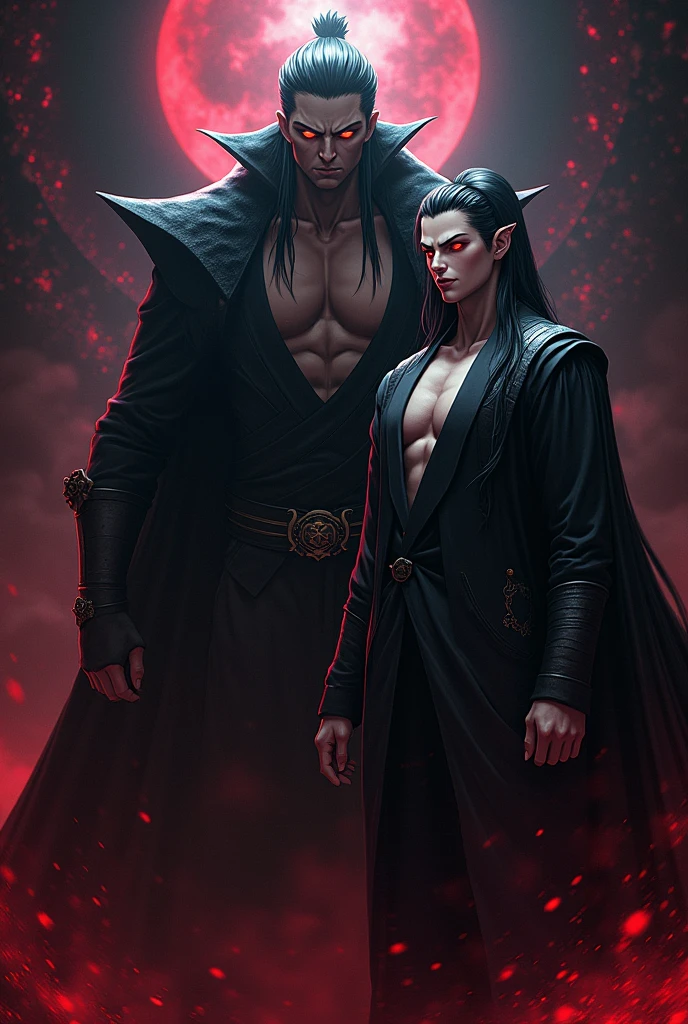 Create a cover where Sukuna and Gojo promote a web page called "pornhub"