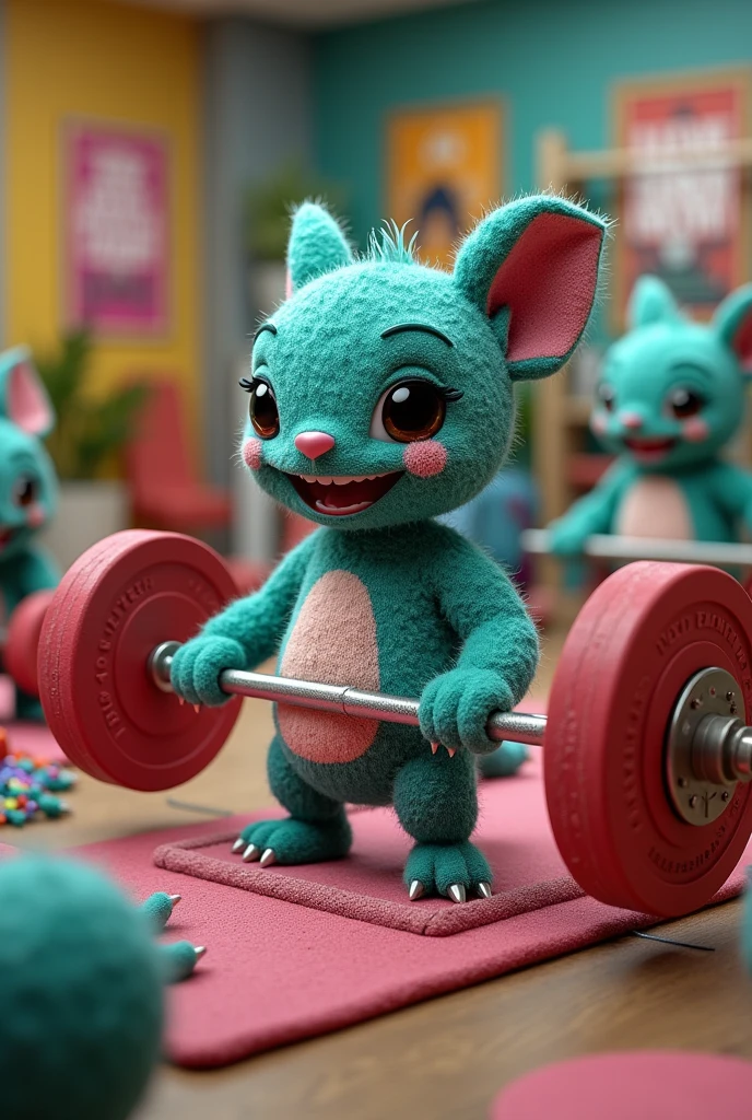 Various stitches doing weight training