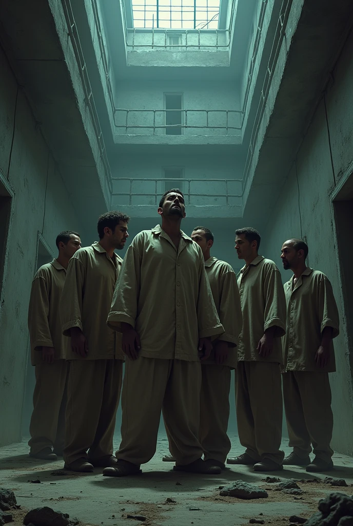 Seven prisoners in a large prison