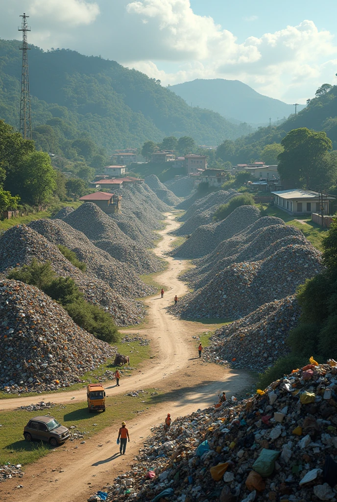 Well-organized Colombian landfill on the outskirts of a small town