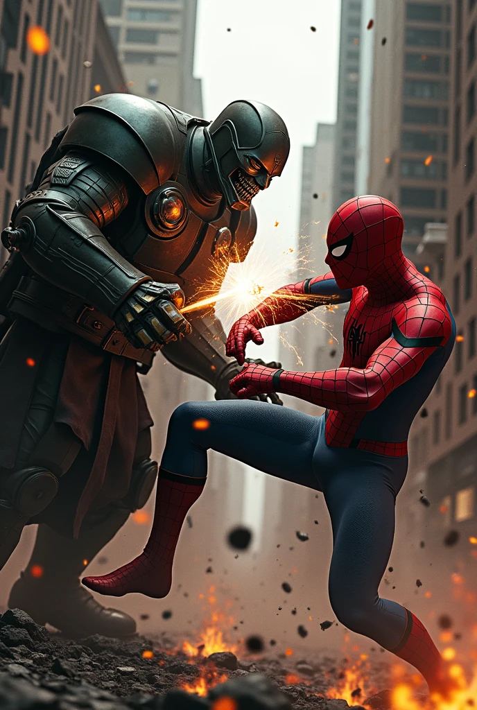 Spider-man and dr doom fighting make more real
