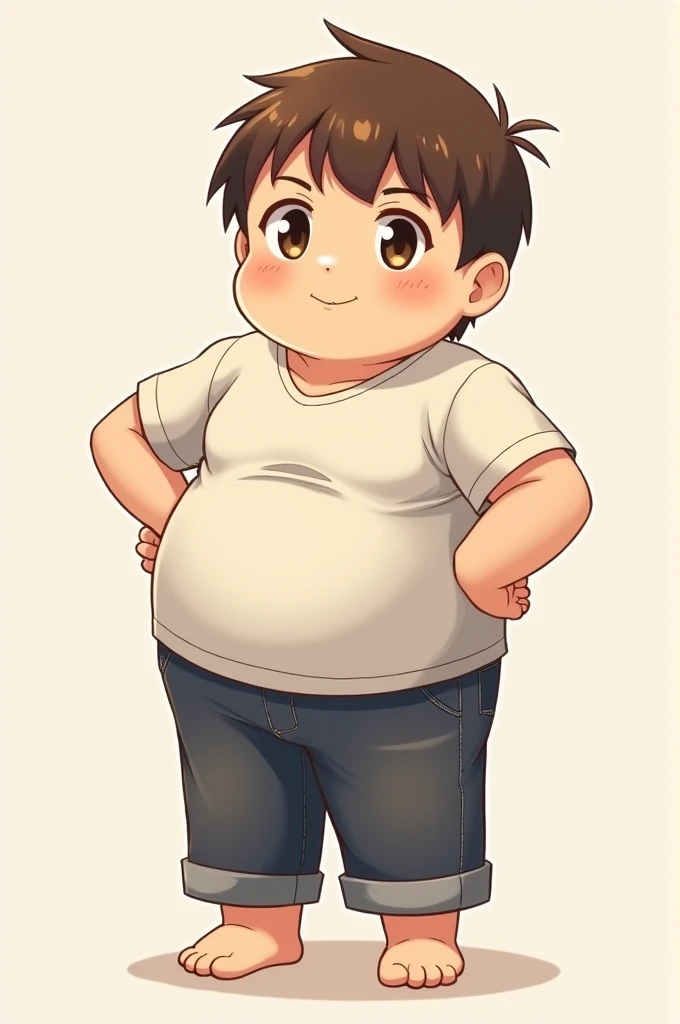 A Cute, anime style, guy with smirks and Brown hair with a fatty (just a little bit) boddy