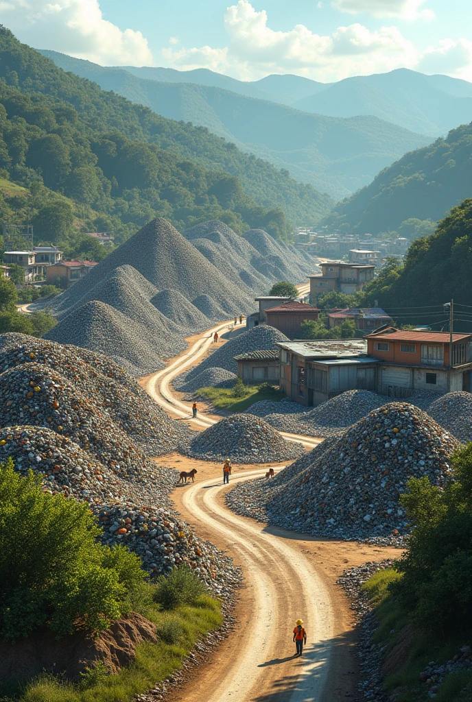 Well-organized Colombian landfill on the outskirts of a small town