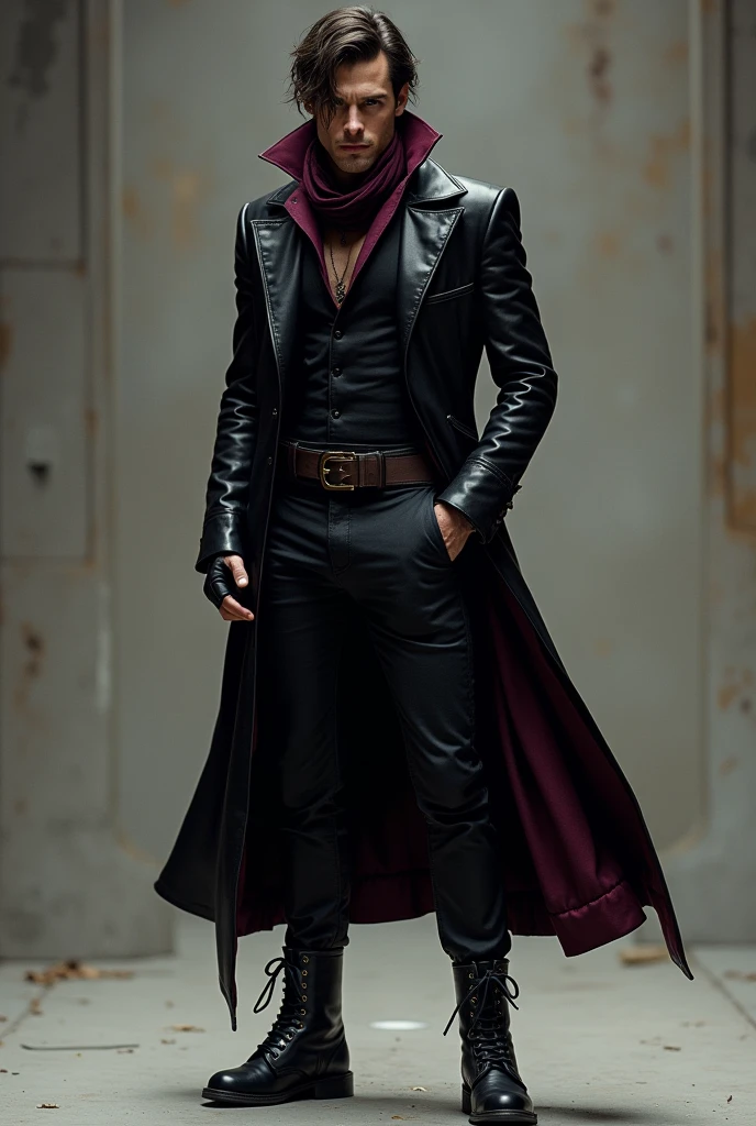 François Civil as Gambit (Remy LeBeau) in a film adaptation of the X-Men would be an intriguing choice, given its potential to bring charisma and depth to the character. To capture the essence of Gambit true to the comics, The focus should be on its iconic appearance and distinctive style.
Gambit is known for his signature look, combining an air of mystery with distinctive elegance. His most iconic outfit includes a long, fitted black jacket., with details in burgundy or dark red tones. This jacket, reaching to the knees, It must have a modern and stylish design that retains the classic style of the character. under the jacket, Gambit wears a tank top, typically black or purple in color, that highlights his athletic physique.
An essential detail of the costume is the scarf that Gambit wears around his neck., often red or burgundy in color, which adds a touch of sophistication to the whole. His pants are also tight and dark in color., complementing the outfit. besides, Gambit wears long, fingerless gloves, and combat boots that are functional and stylish.