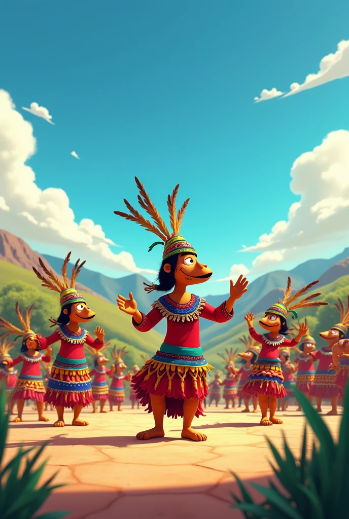 Create an animated image about the chunchos of Tarija, Bolivia 