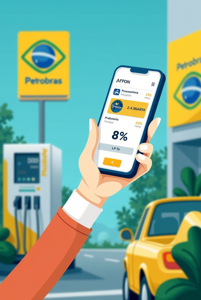 Image up to 8% in cachbek paying with pix through the premmia app on the 29th/08 at Petrobras stations Image in Portuguese