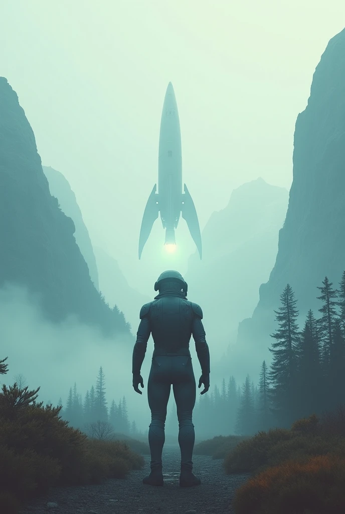 Minimalist movie still, man in a huge futuristic minimalist suit, grey blue, warm light, spacecraft::3 Minimalist wide angle movie still, man in a futuristic suit, spacecraft, NYC, mountains, north nature, Scotland nature, muted tones, warm light, cold colors, low contrast, neon, foggy::1 --ar 2:3 --v 6.0 --style raw