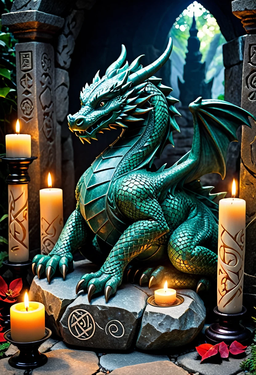 cinematic film still breathtaking photo showing a giant crystall cave with ancient great winged Dragon sleeping on a treasure , . shallow depth of field, vignette, highly detailed, high budget Hollywood movie, bokeh, cinemascope, moody, epic, gorgeous, film grain, grainy