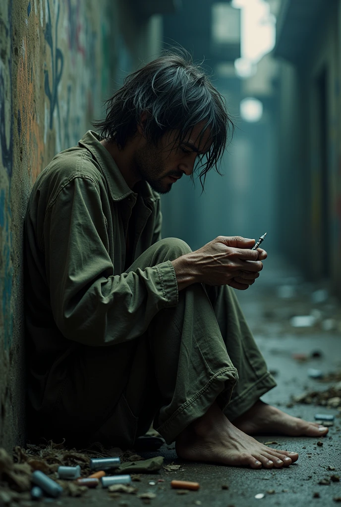 homeless person using drugs