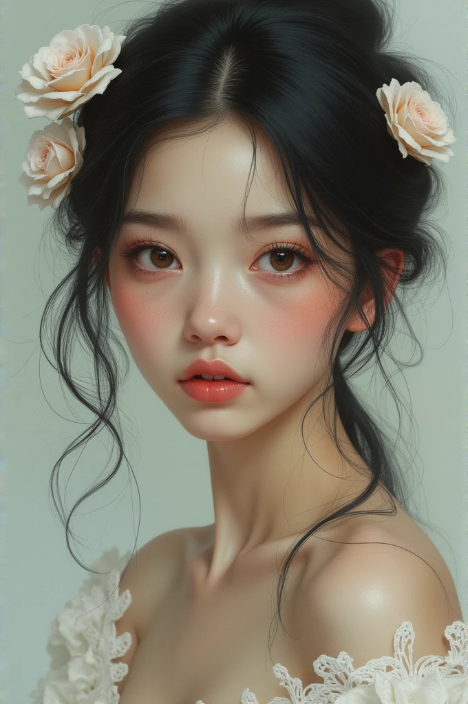 A beautiful girl with unlike face