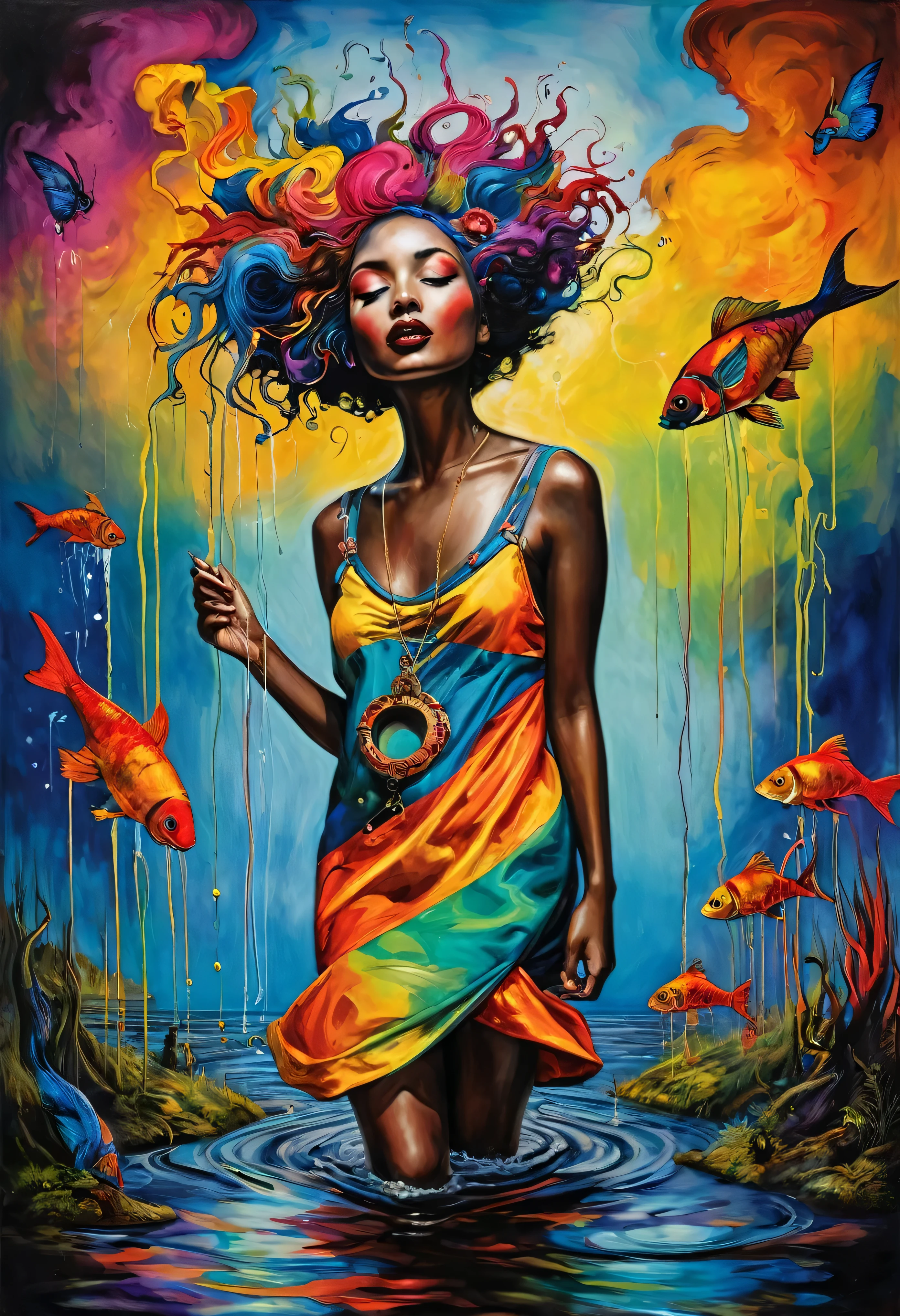 (Artistic Masterpiece of Romantic Life) ( (Themed Art of Life) ( (Conceptual Art) (NFT Exclusive) (Fauvism Work) ()”) Where visual poetry transcends traditional boundaries and embraces the dynamic interplay between creativity and technology Takes),dripping paint,darkart,style, in the style of esao andrews