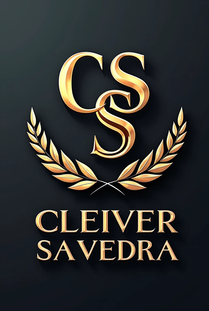 Generate a logo for me with my name, which is Cleiver Saavedra, but more beautiful and eye-catching., take care of the otorhography, considers it to be a personal best, generate another design, consider this same design, that it is the letter CS in large, as unique, and below in small letters the normal name, as another design, as if he were the richest man in the world, following