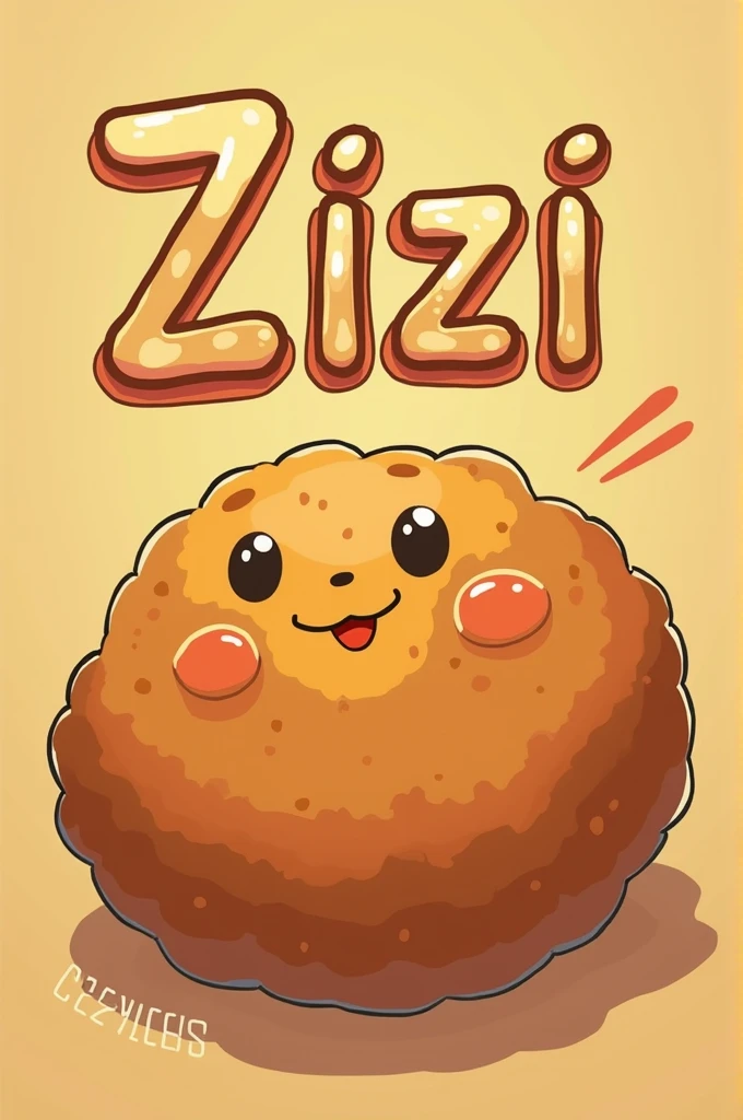 coxinha written with the word Zizi in anime format