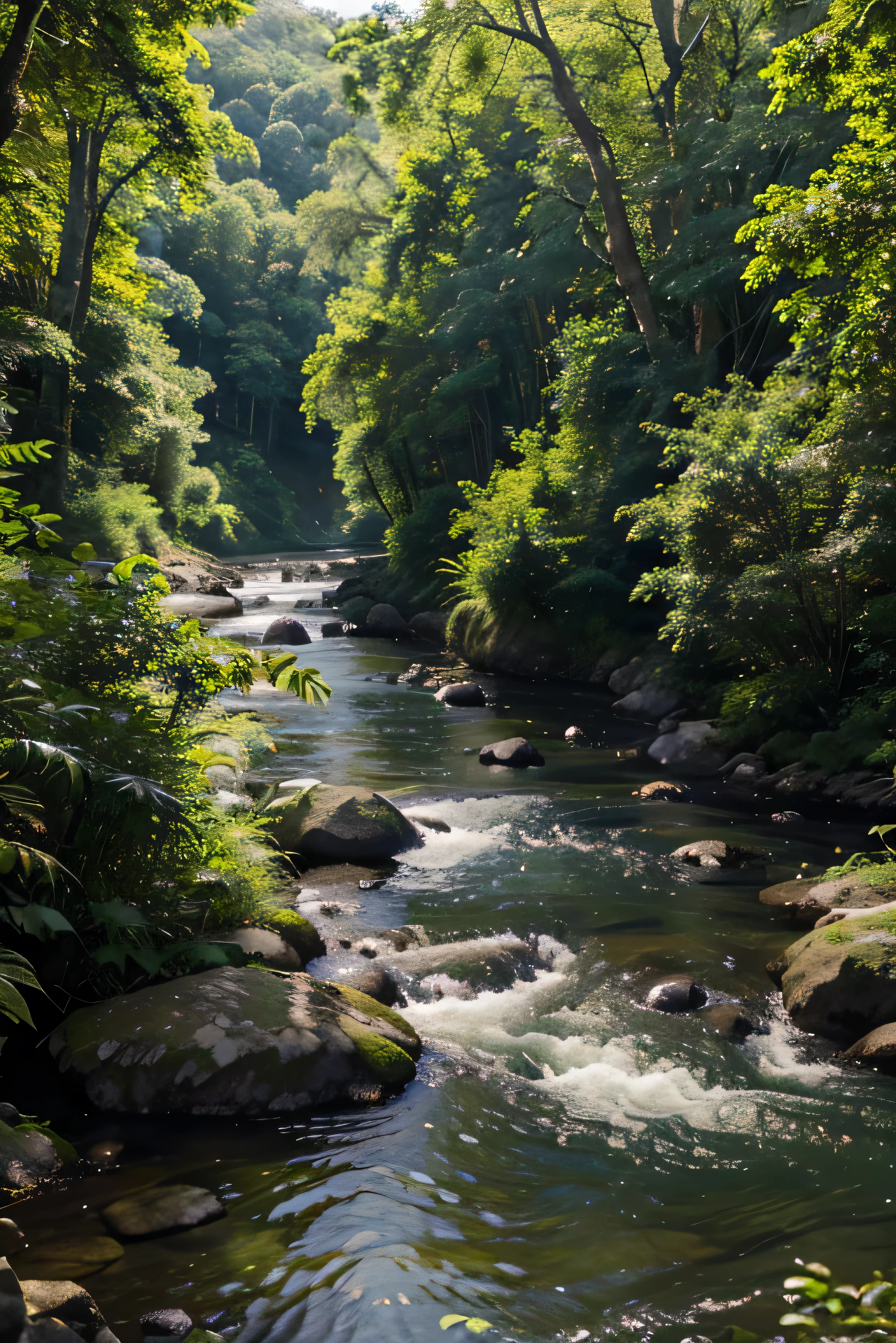a scenic panoramic view of a lush green river, detailed foliage and riverbanks, serene tranquil atmosphere, vibrant colors, beautiful natural landscape, (best quality,8k,highres,masterpiece:1.2),ultra-detailed,(realistic,photorealistic,photo-realistic:1.37),landscape,natural scenery,flowing river,flourishing vegetation,lush greenery,detailed foliage,scenic overlook,peaceful ambiance,vibrant colors,dramatic lighting