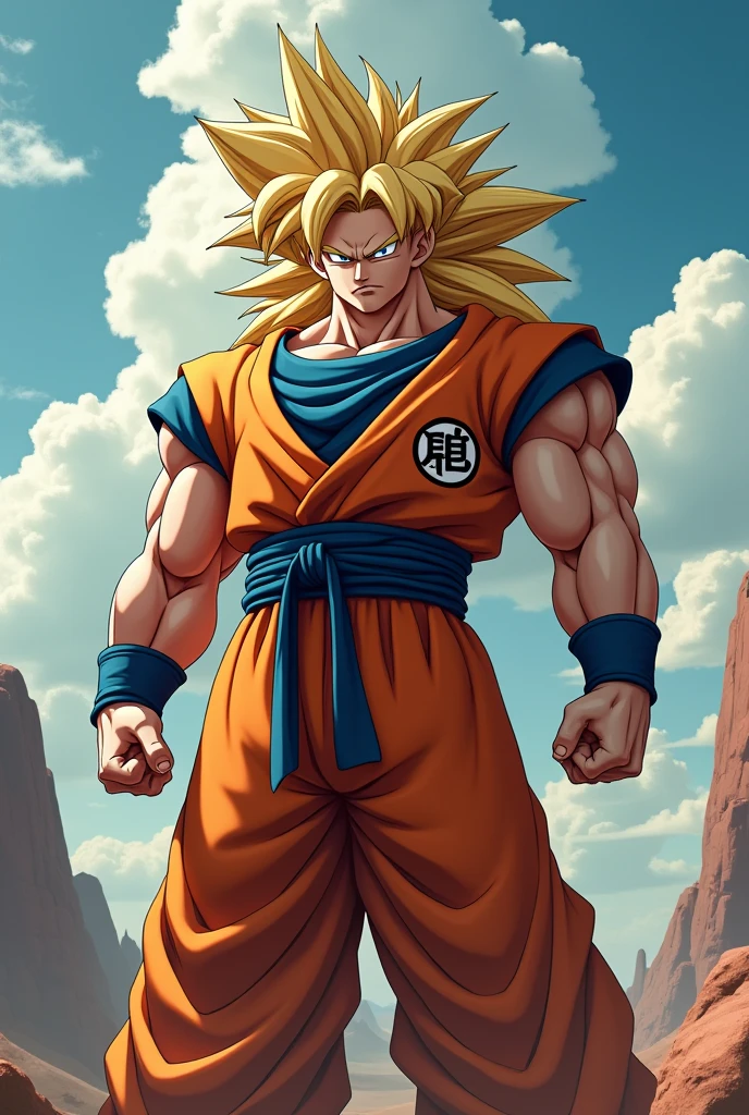 a life-like Goku in realistic anime style from Dragon Ball Z with a very muscular body in renatosphere, super saiyan, 3d epic realism, flowing hair, swollen muscles, large fists, best on wlop, resting after a hard fight, kan liu, daz3d, trending on CGsociety, anime style hyper detailed, full-cosplay, by Ric Nagualero, album, hyung tae kim,--ar
 3:4
--niji
 6