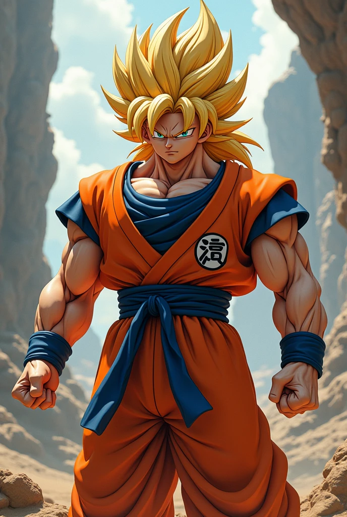 a life-like Goku in realistic anime style from Dragon Ball Z with a very muscular body in renatosphere, super saiyan, 3d epic realism, flowing hair, swollen muscles, large fists, best on wlop, resting after a hard fight, kan liu, daz3d, trending on CGsociety, anime style hyper detailed, full-cosplay, by Ric Nagualero, album, hyung tae kim,--ar
3:4
--niji
6