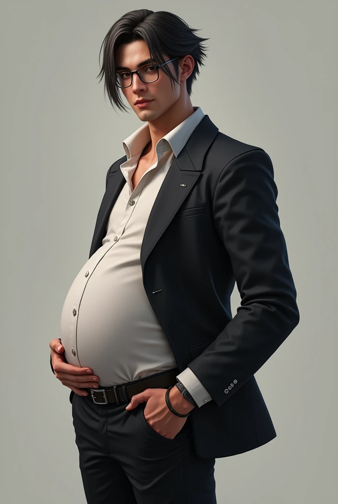 Ignis from Final fantasy XV with the final fantasy game model art style pregnant