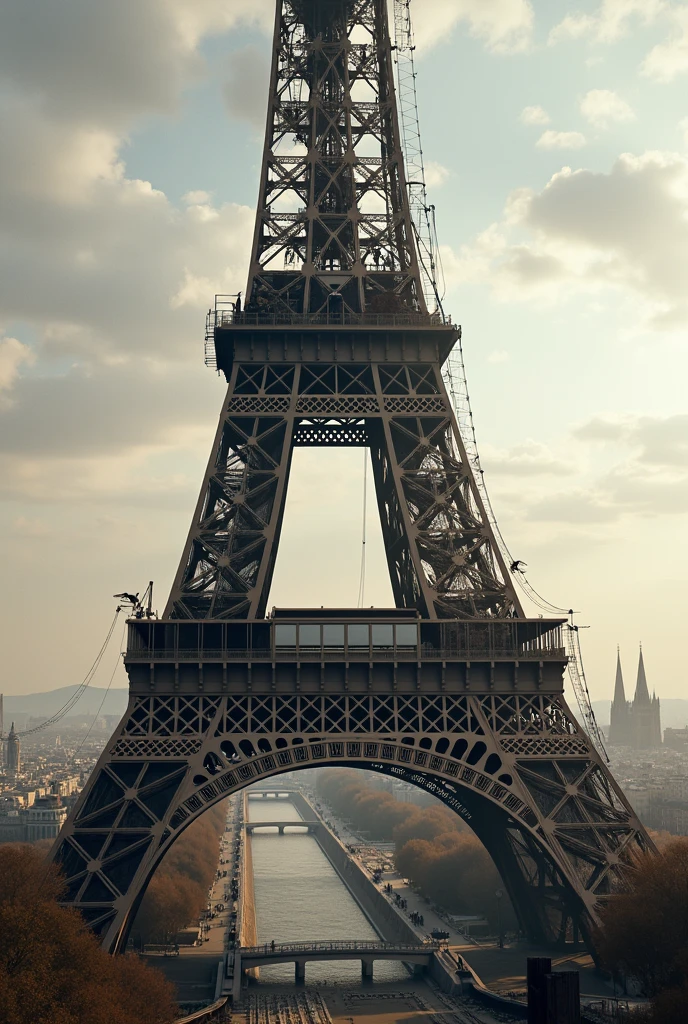 Eiffel Tower under construction