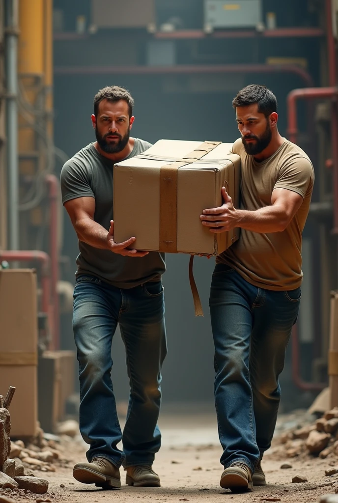 Two men bringing