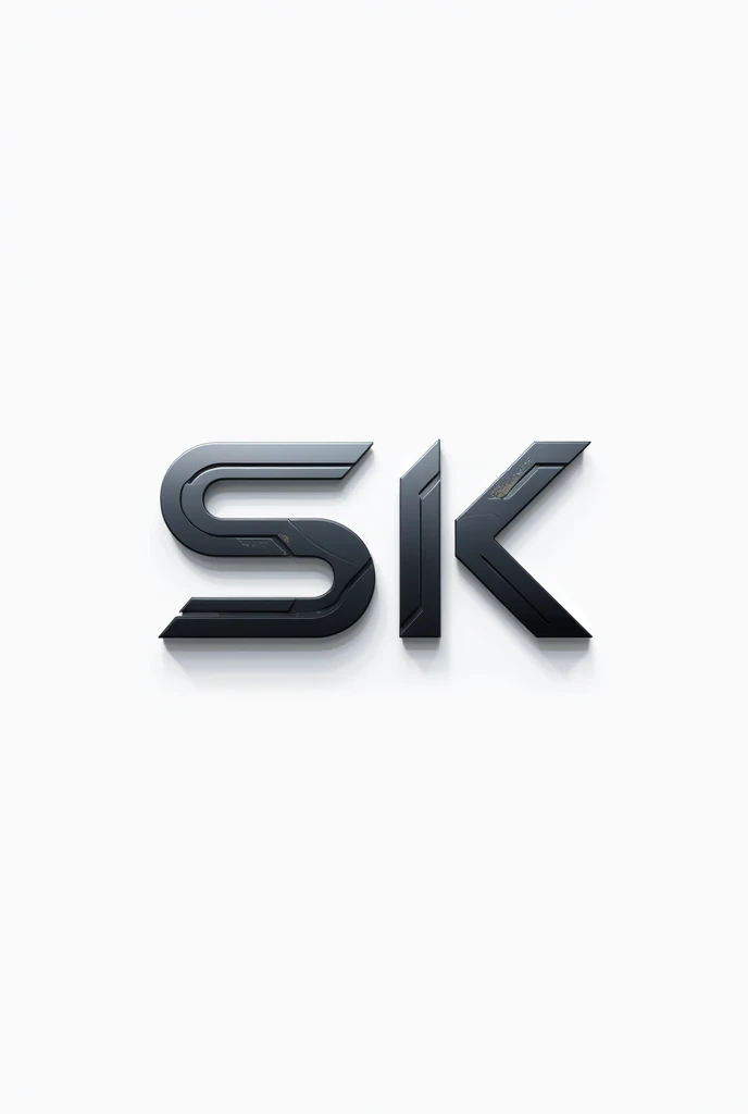 white logo with SK writing futuristic theme