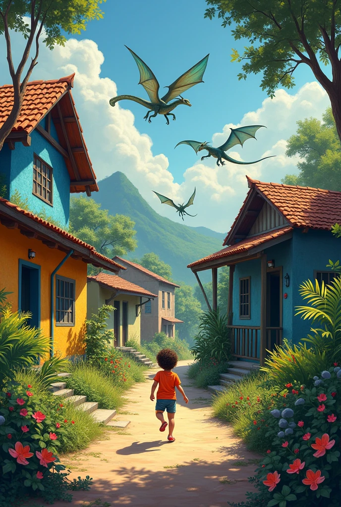 Old brazilian houses, Dragons, Painting, Nature ,Cute things, Animals, A killer in shadow and a kid playing