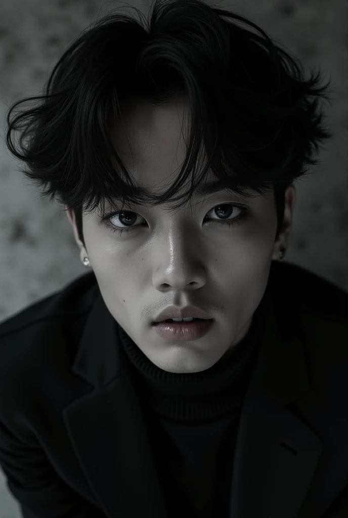 Create an image where Stray Kids' Hwang Hyunjin is from the album "fear" BY C.r.Or just as the album looks and make it look realistic