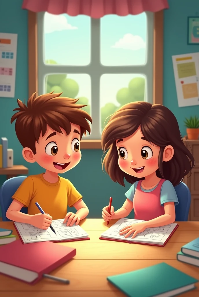 It is the activity where the boy and girl perform addition operations., Subtraction and number sequence at the end of the exercises, turn the game over if you have solved the exercise correctly , create a tag with this description