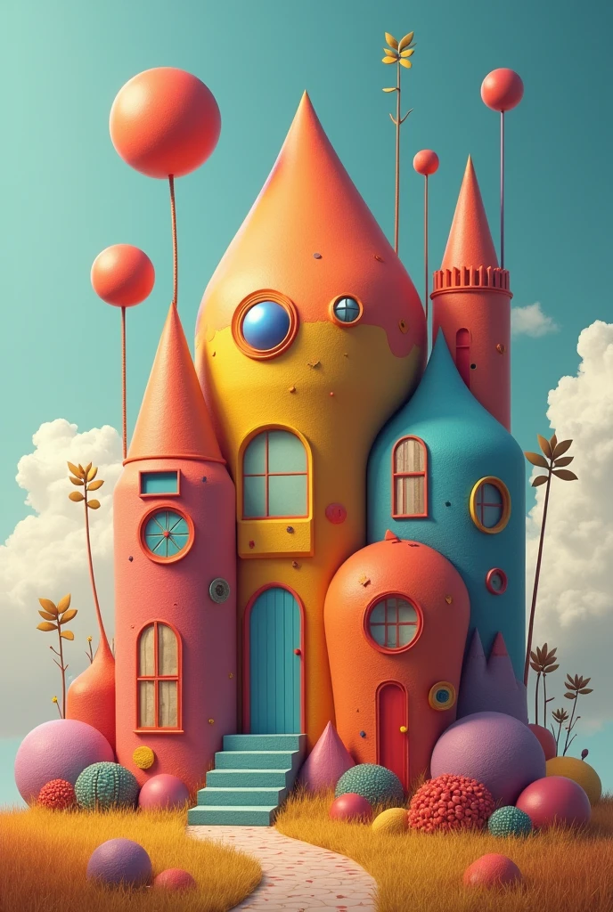 House with different geometric figures