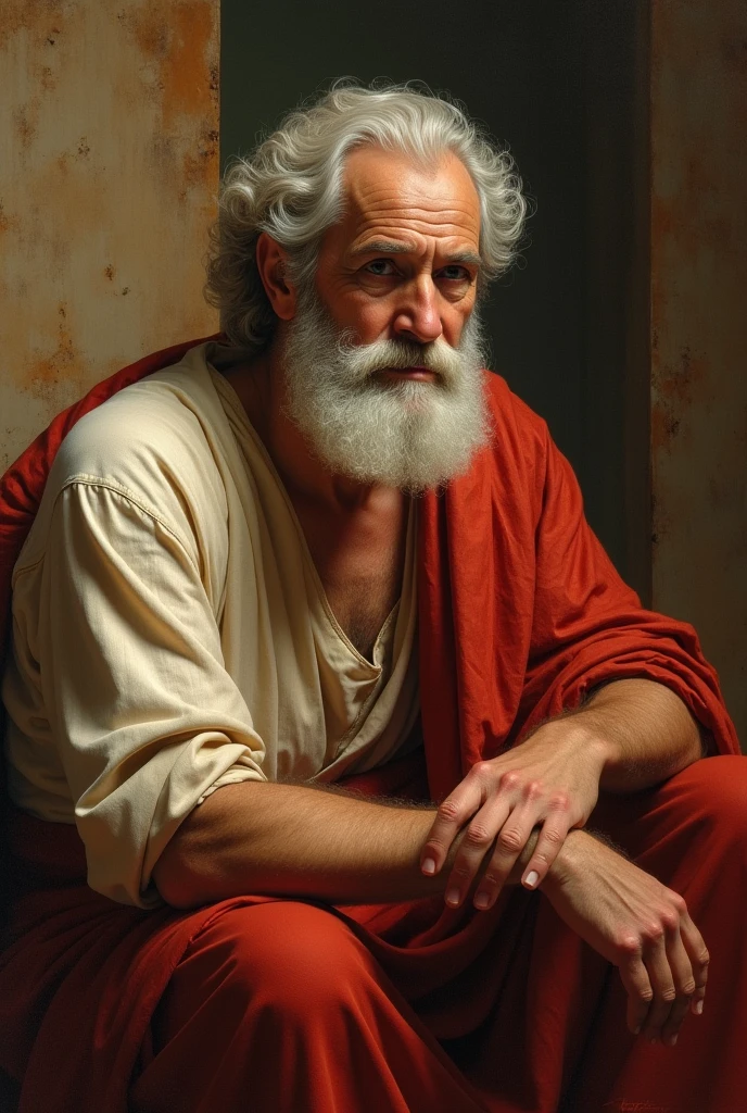 Give me an image of Aristotle referring to how he thought about ethics. But use brown and gold colors referring to ancient Greece so that the image is understandable. 