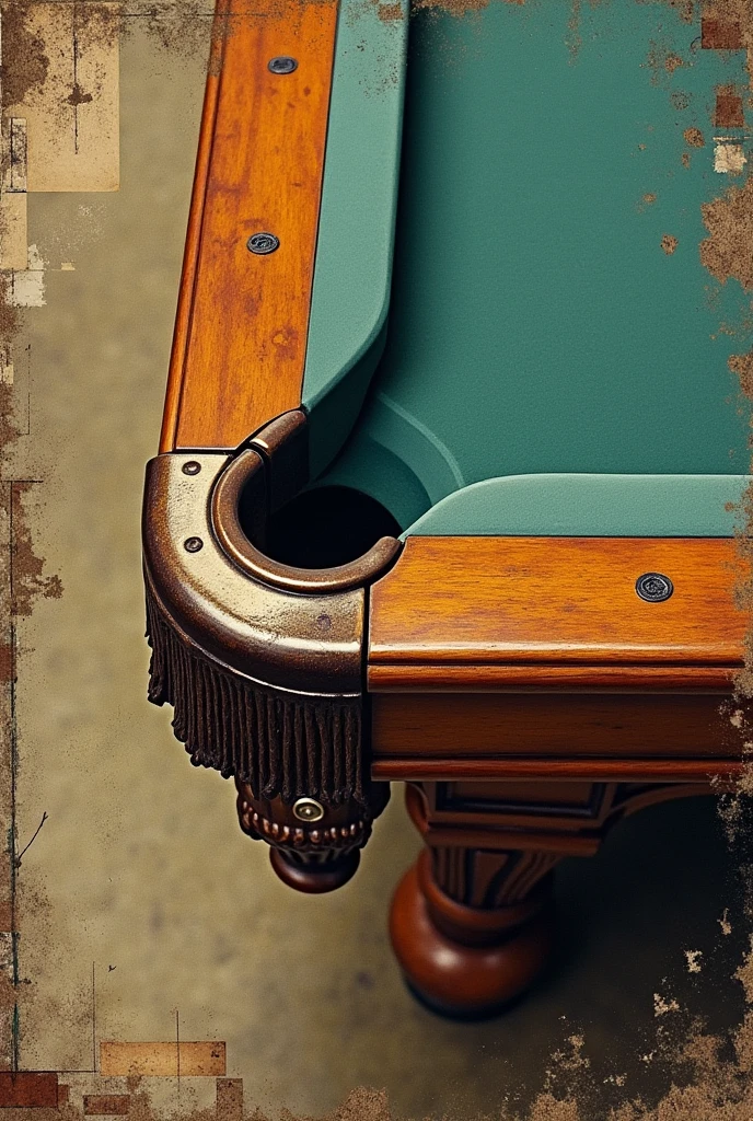 Corner of a pool table for collage making