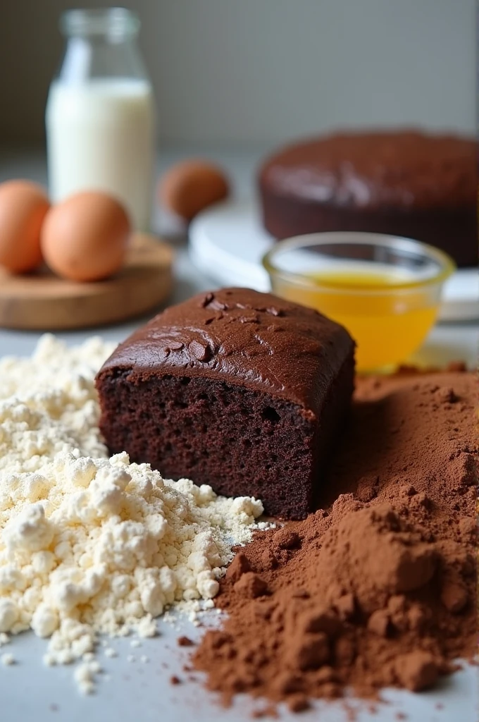 Ingredientes:2 cups of wheat flour1 and 1/2 cups sugar3/4 cups cocoa powder1 and 1/2 teaspoons baking powder1 and 1/2 teaspoons baking soda1 teaspoon salt2 eggs1 cup milk1/2 cups vegetable oil2 teaspoons vanilla extract1 cup hot water