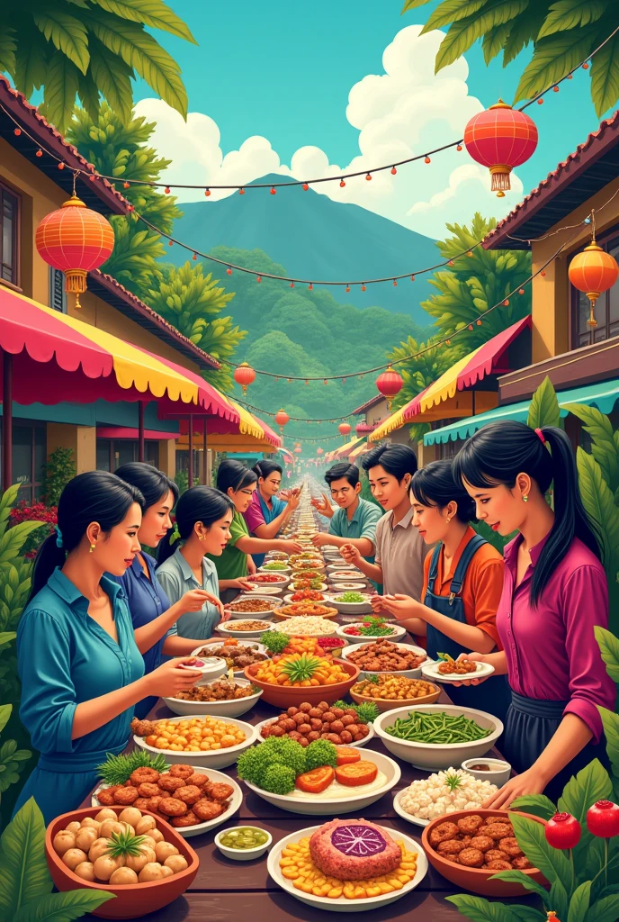 Poster with local food theme(Siantar/ North Sumatra)