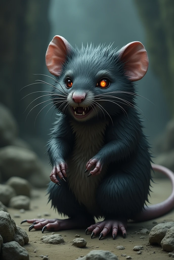 Guts from the anime "Berserk" transformed into a small rat