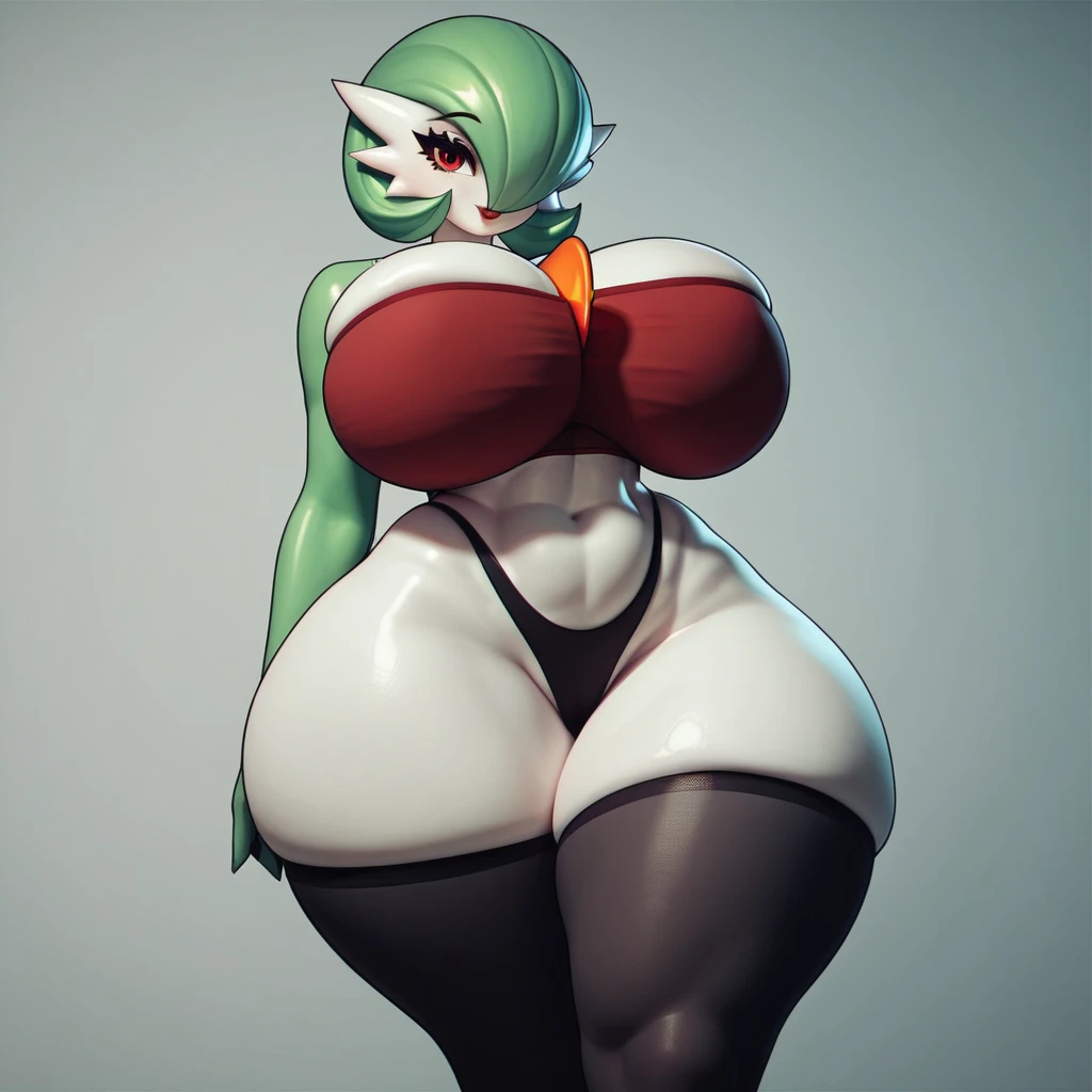 (Furry Gardevoire:1.2)  (perfect light:1.2)  score_9, score_8_up, score_7_up. huge  quality, massive breasts, very thick thighs, thigh highs, (solo) female, thicc, motherly, simple background, massive breasts, nsfw, very thick thighs, ultra detailed. Forest