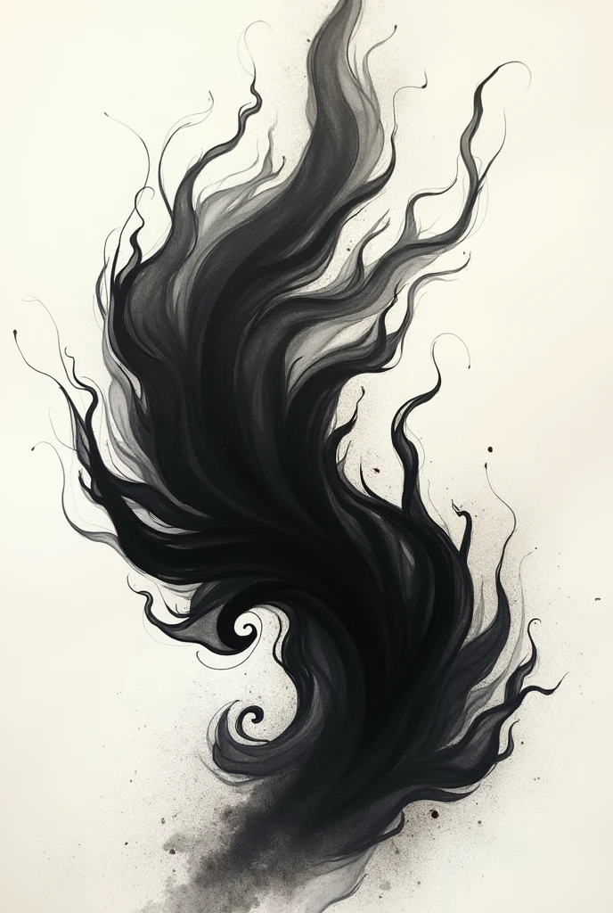 Tattoo on paper: black fire spreading