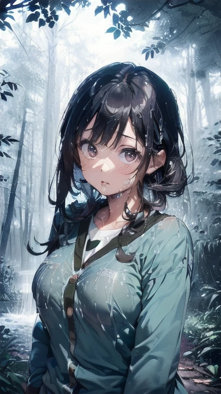 (must be follow these prompts:2.2),masterpiece,best quality,extremely detailed,(in her clothing:2.5),(adorable expression:2.6),(usual face:2.6),(pretty face:2.4),(normal body structures:2.6),(realistic:3),(displayed one girl on single picture:2.6),(A cute Japanese female college student who is a member of an exploration club at a university in Japan.:2.3),(The college student is exploring the forest in his exploring clothes.:2.2),(In this forest, tentacles are swarming, pulsating lasciviously, waiting to ejaculate into her vagina.:1.9),(The female university student looks cute in her exploration clothes.:2.1),(The college student was exploring the forest in her exploration clothes when she was targeted by a tentacle that forced its bursting genitals into her beautiful vagina.:1.7),(The very active genitals that had been thrust into her continue to ejaculate copious amounts into the vagina of the female college student, which is moistened with love juice.:1.6),(The female college student's uterus already has semen ejaculated from the tentacles, but it continues to be ejaculated repeatedly.:1.6),(The female college student has a very pretty face and is .:2.2),(The tentacle's genitals pulsate violently after crawling up the female college student's inner thighs and penetrating deep into her vagina.:1.7),(The female college student is short but has a slightly plump body.:1.7),(The female college student's expedition clothing is made of durable fabric that will never tear.:3.3),(Her breasts are completely hidden under her clothes:1.9),(she looks like a lolita:2.0),(These were all things that happened to the female college student herself, and no one else.:3.5),(Make sure to depict the face:5.3),(Calm expression:4.3),(Innocent face:3),(The film depicts just one female college student.:3.3),(Only the female college student appears.:4.2),(Portrait Style:5)