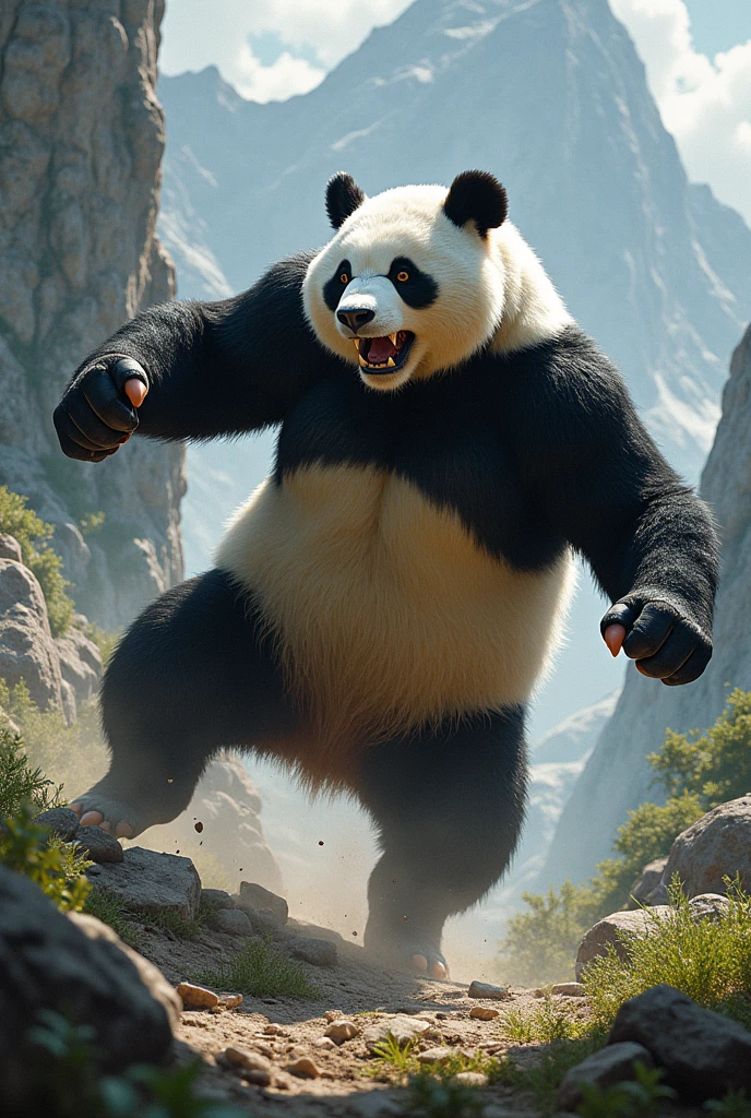 create a fighting panda