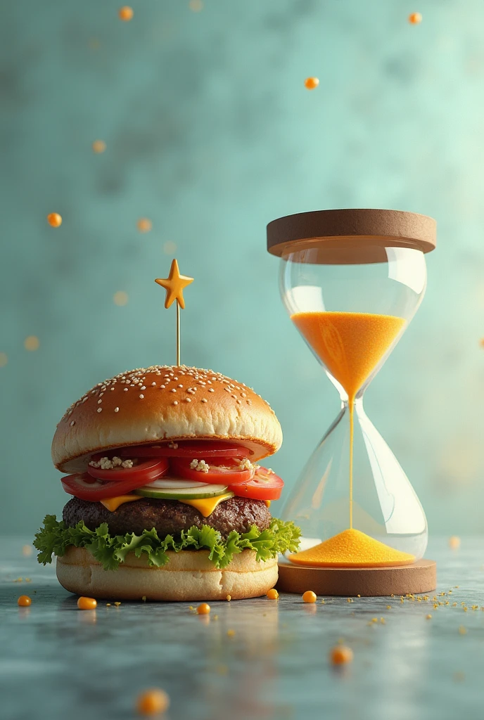 Burger with an hourglass on the side
